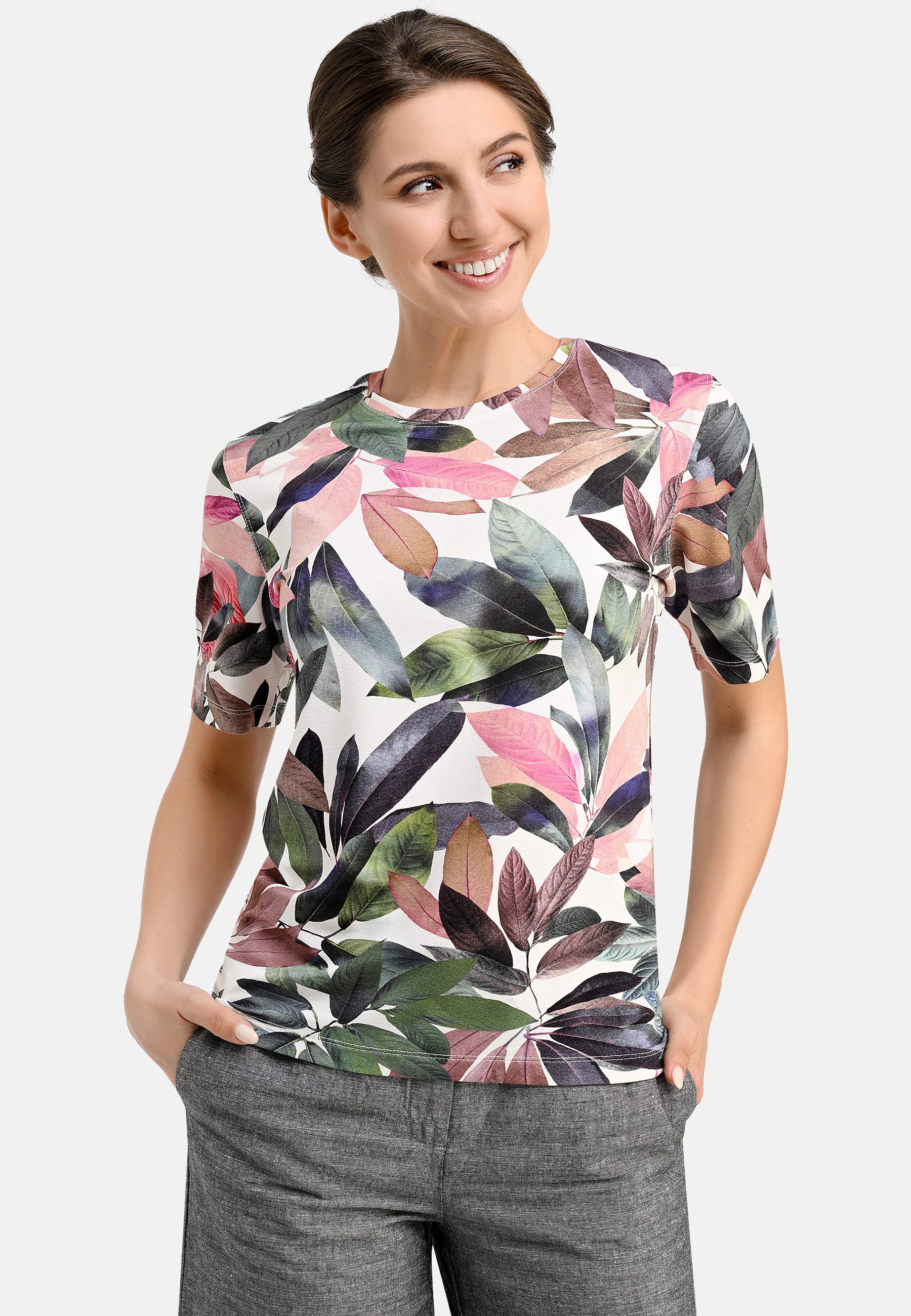 BICALLA T-Shirt Shirt mit Blätter-Print in günstig online kaufen