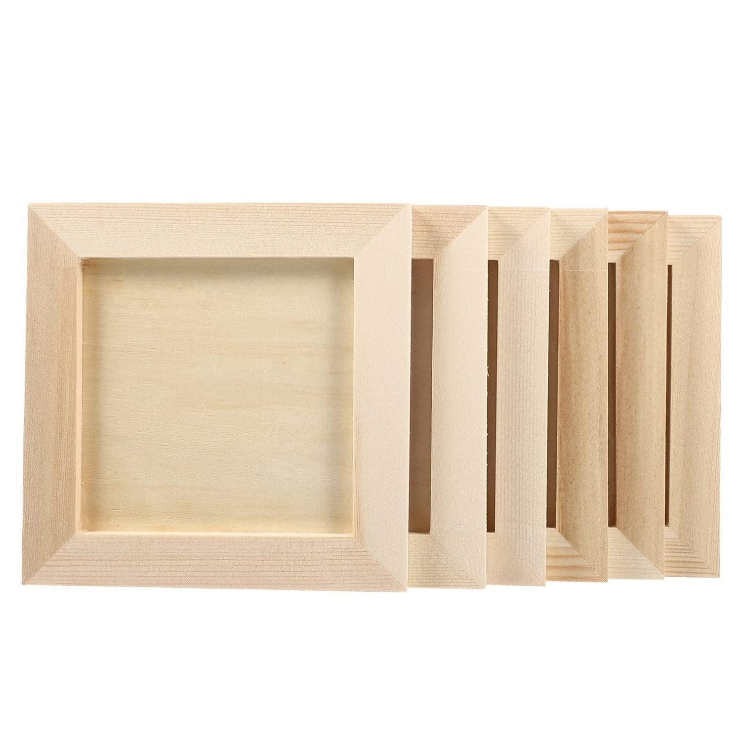 LuxusKollektion Bilderrahmen zum Basteln Bilderrahmen Holz 12x12cm Unbehandelt DIY