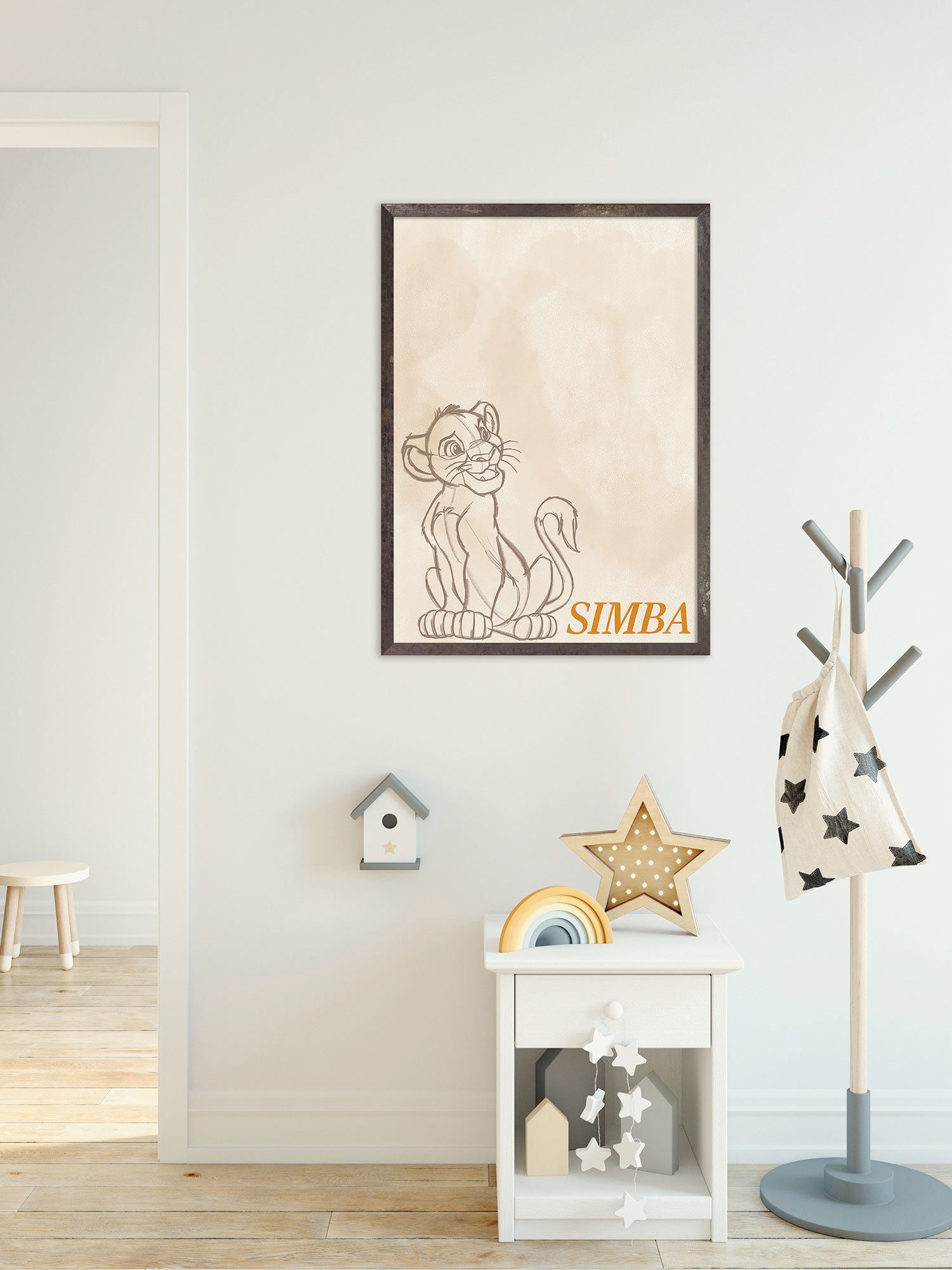 Komar Wandbild Disney The Lion King Simba Sketch, Disney (Set, 1 St), 30 x 40 cm (Breite x Höhe) - Kinderzimmer, Dekoration