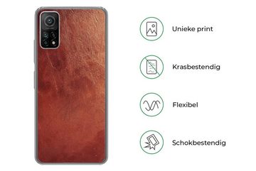 MuchoWow Handyhülle Leder - Lederoptik - Braun - Hell, Phone Case, Handyhülle Xiaomi Mi 10T, Silikon, Schutzhülle