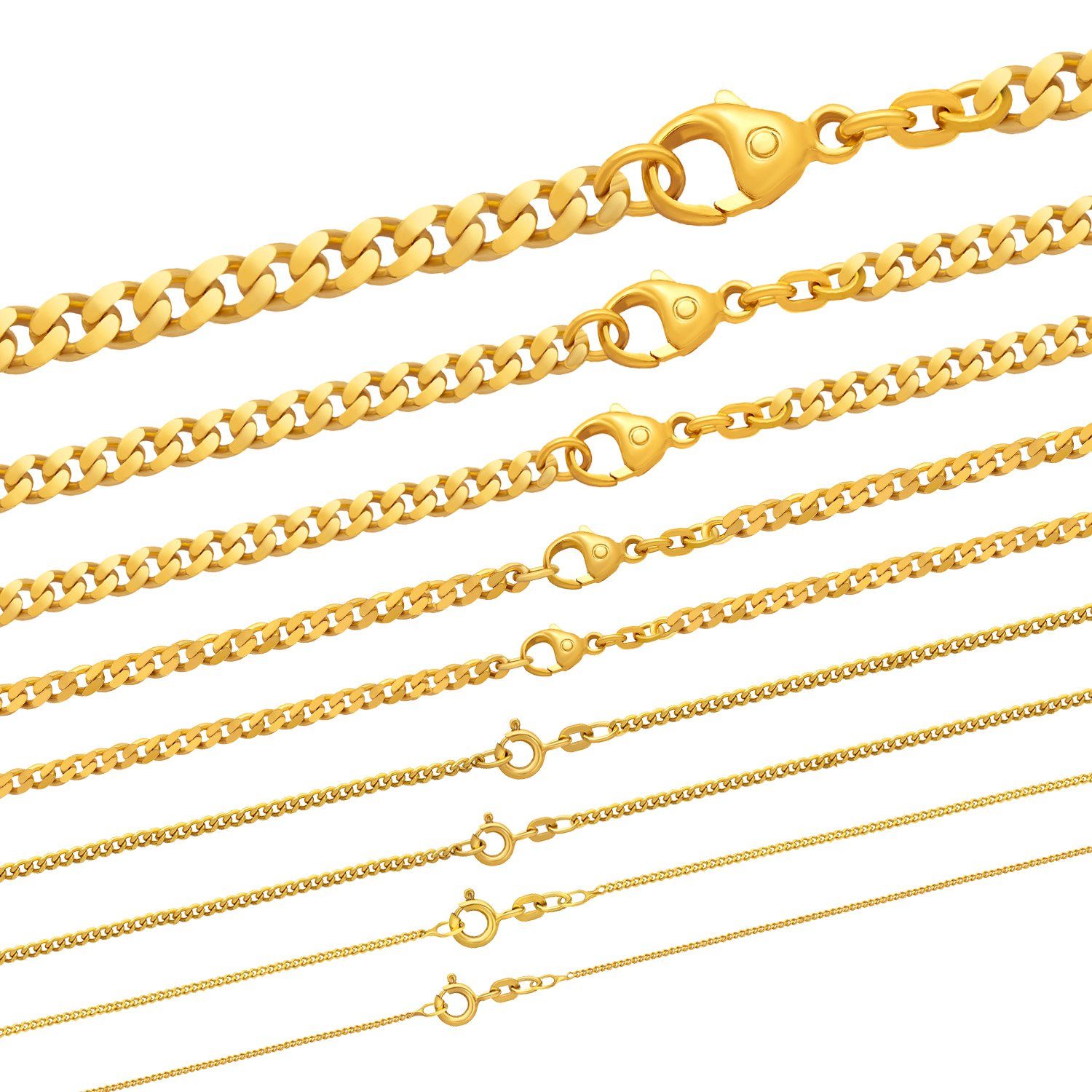 Panzerkette Goldkette Panzerkette Länge 36cm - Breite 1,1mm - 750-18 Karat Gold