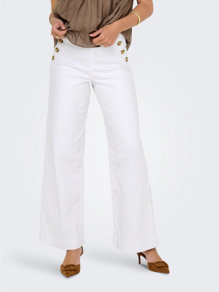ONLY High-waist-Jeans ONLMADISON HW BUTTON WIDE DNM 730 NOOS mit Knopf Details