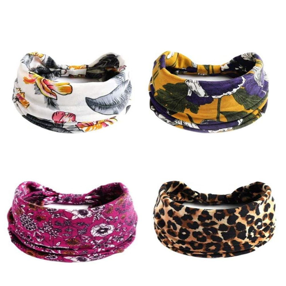 Zaewry Stirnband Damen Sport, 4 Pack Haarband Haarbänder Damen Herren (4-St) Antirutsch Stirnbänder Elastisch Headband Unisex Hair Band