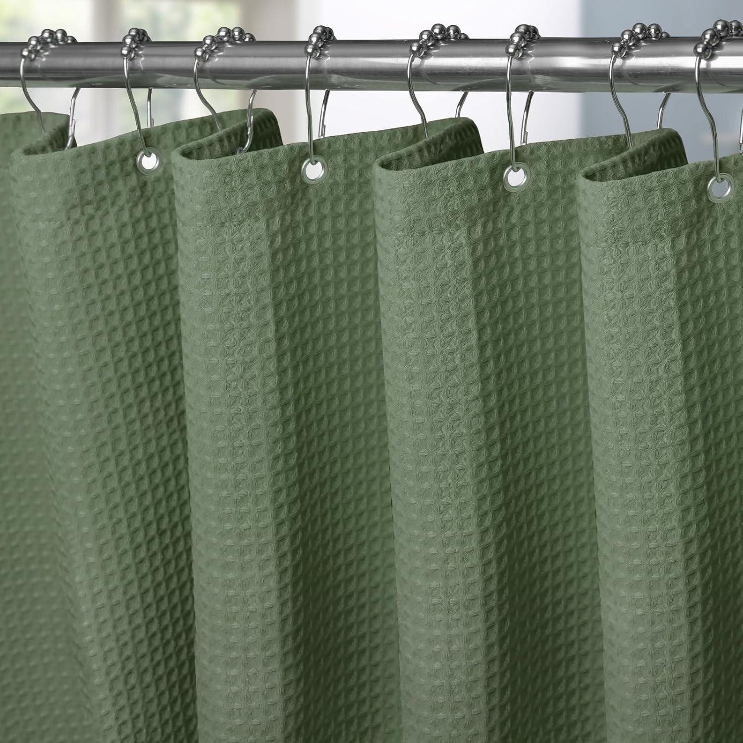 LuxusKollektion Duschvorhang Waffel Duschvorhang Metall Duschvorhangringe Schwerer Stoff Textil