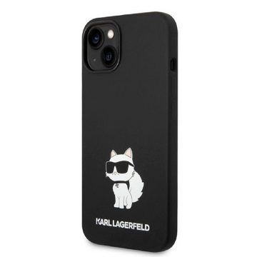 KARL LAGERFELD Handyhülle Case iPhone 14 Katze Choupette Silikon schwarz 6,1 Zoll, Kantenschutz