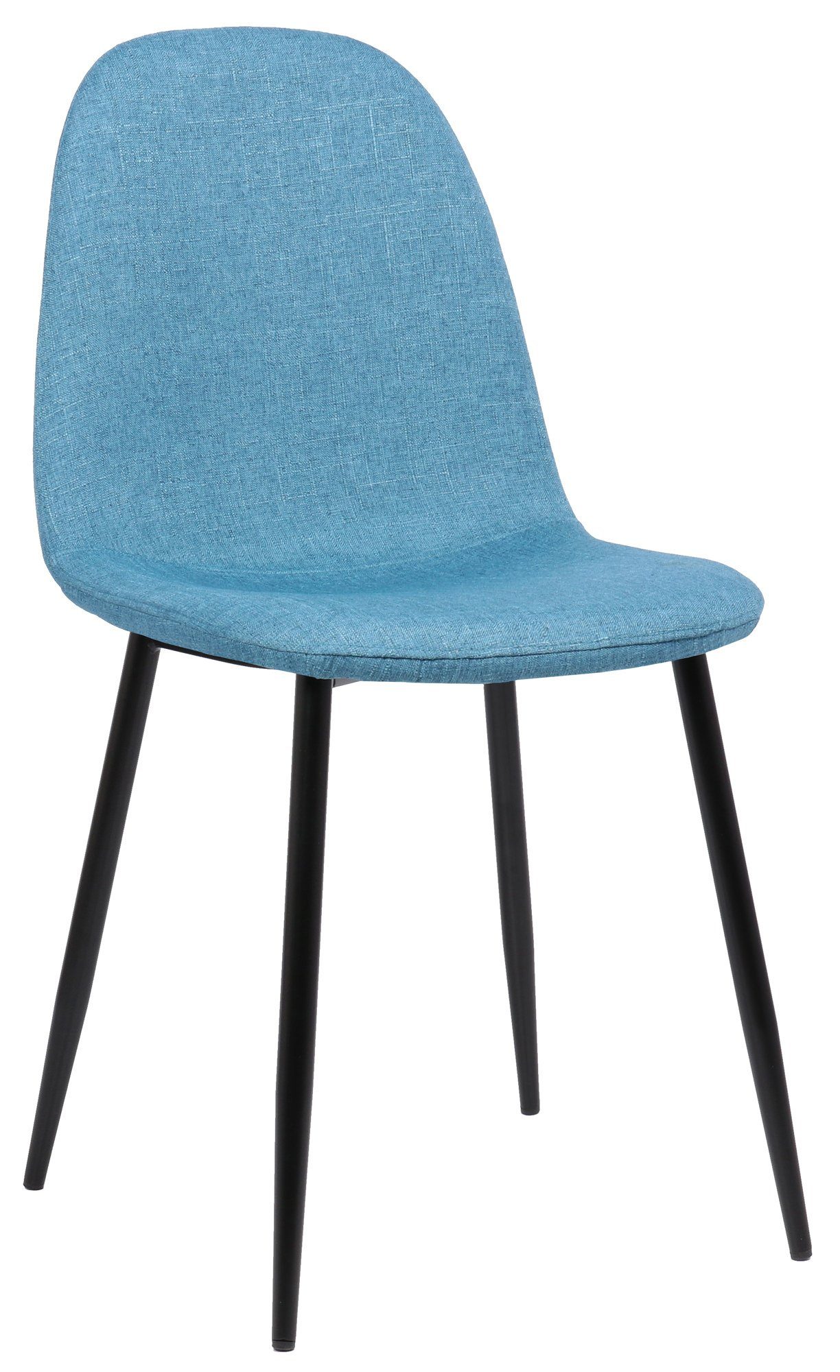 TPFLiving Esszimmerstuhl Naples mit hochwertig gepolsterter Sitzfläche - Konferenzstuhl (Küchenstuhl - Esstischstuhl - Wohnzimmerstuhl - Polsterstuhl), Gestell: Metall schwarz - Sitzfläche: Stoff blau