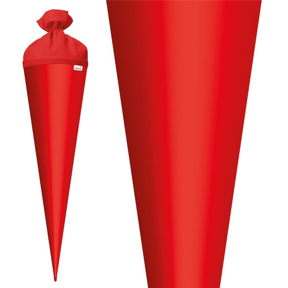 Roth Schultüte Basteltüte 70 cm, rund rot Einschulung Zuckertüte Rot(h)-Spitze Filz-Verschluss