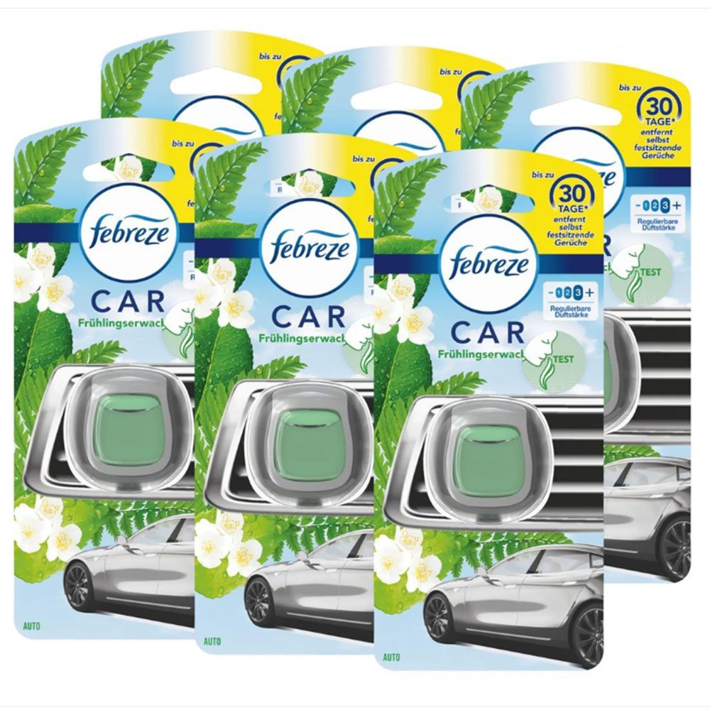 Febreze Raumduft Car Lufterfrischer Frühlingserwachen - Autoduft (6er Pack, 6-St)