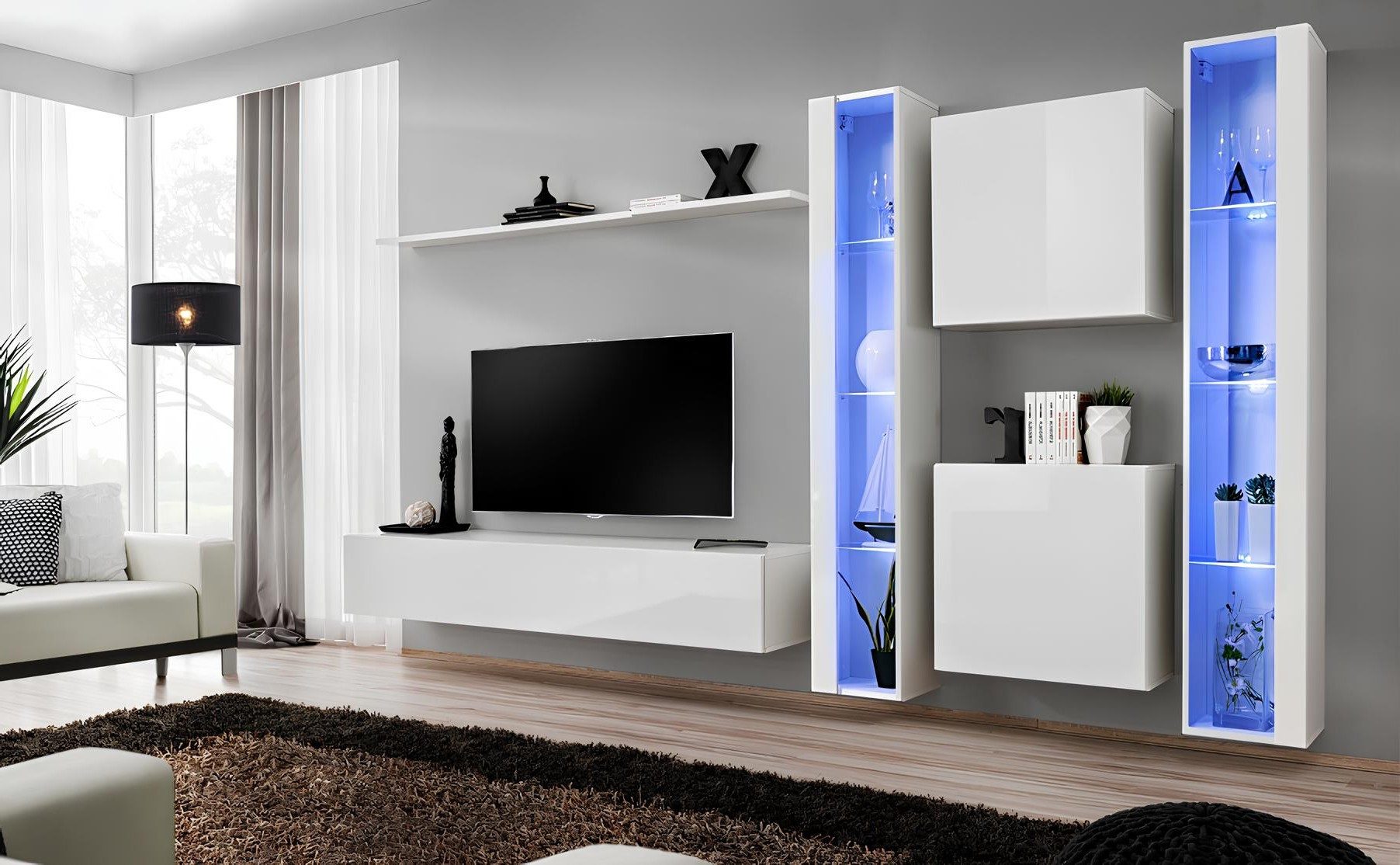 Wohnwand Designer Luxus Regale Komplett Schrank für das Wohnzimmer