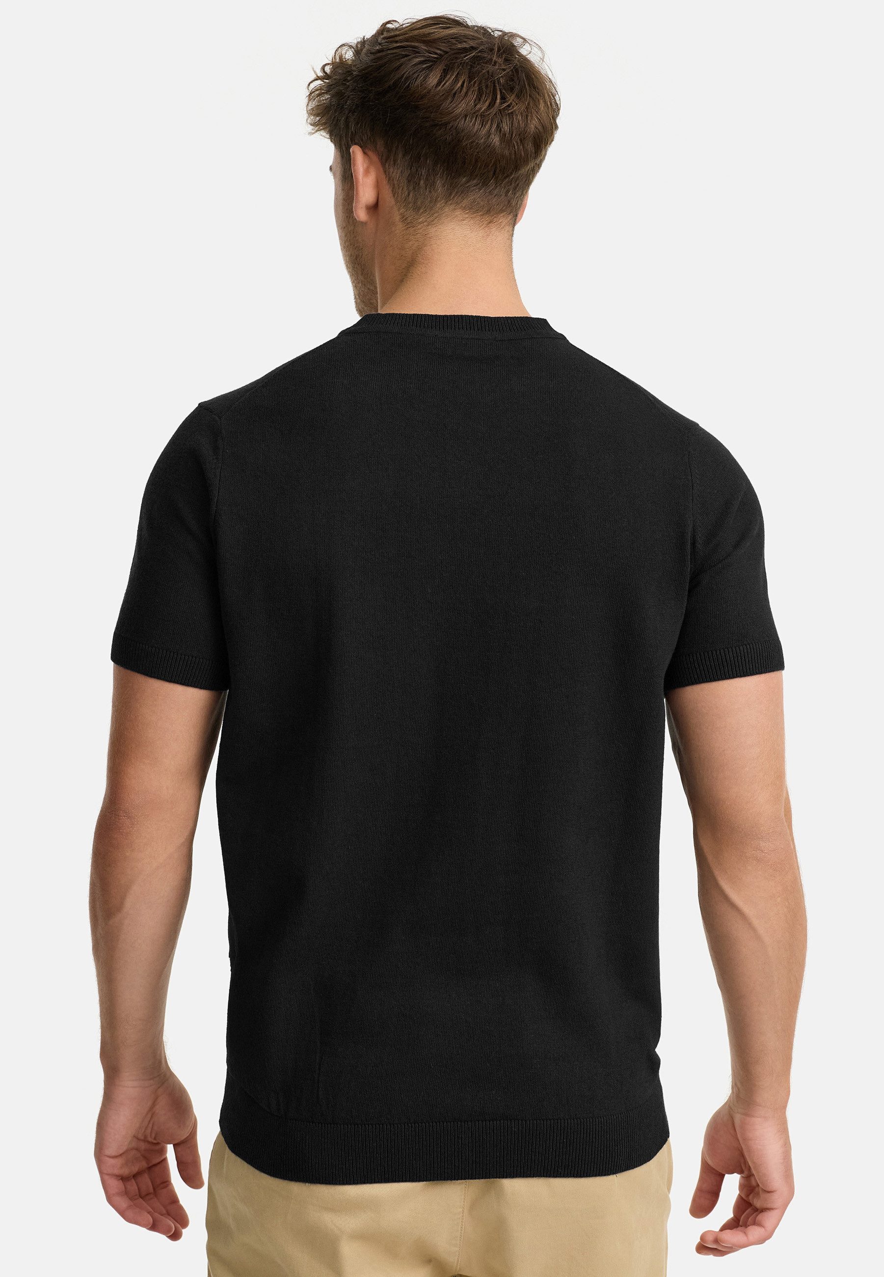 Indicode T-Shirt Herren INVasko Shirt Tee Herrenshirt T-Shirt Feinstrick mit Rippstricksaum