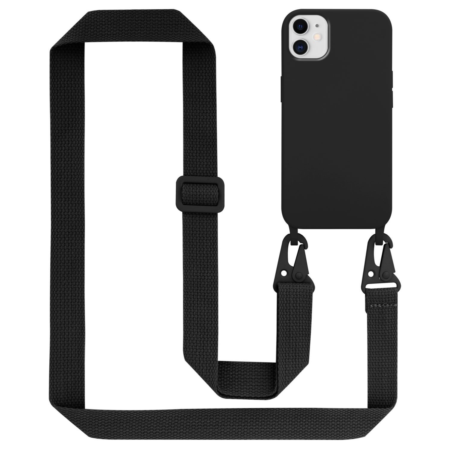 Cadorabo Handyhülle für iPhone 11 Kette Apple iPhone 11, TPU Silikon Handy Schutzhülle - Hülle - Liquid Style - mit Handykette