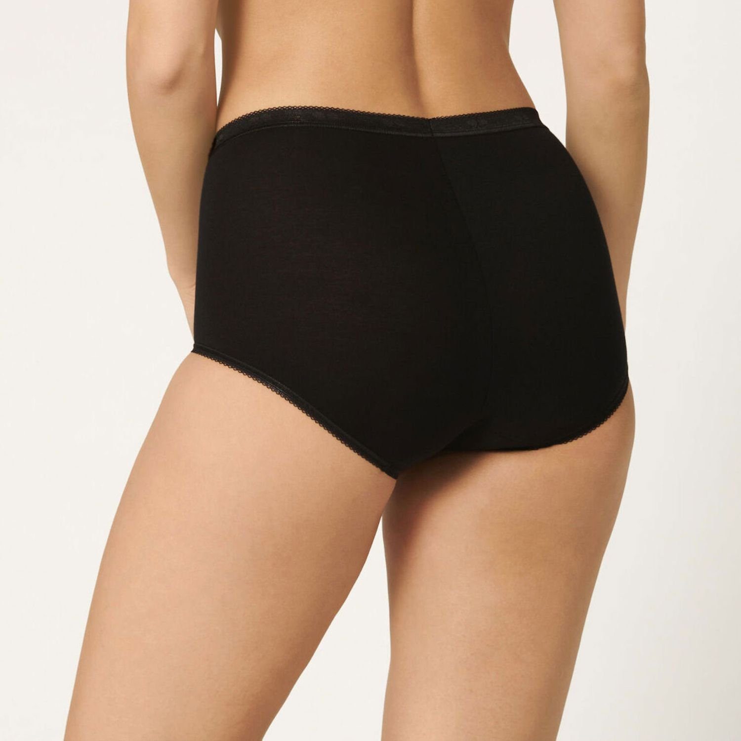 (2-St) Mäusezähnchenkante Sloggi 3 mit x Basic+ Maxislip elastischer schwarz