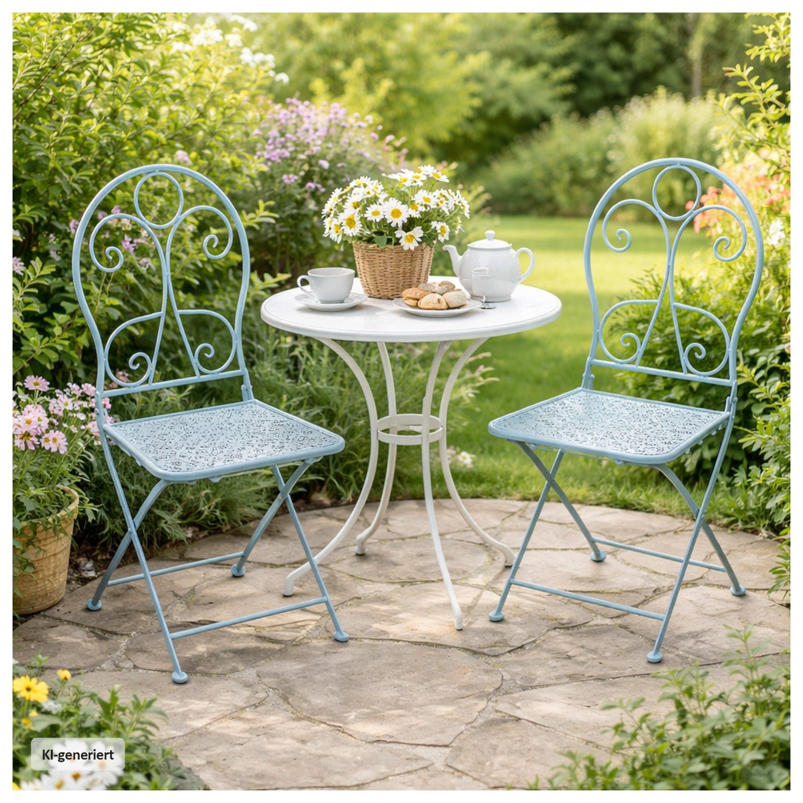 HTI-Living Gartenstuhl Gartenstuhl 2er-Set Solea Blau (Set, 2 St), Klappstühle – Bild 2 von 3