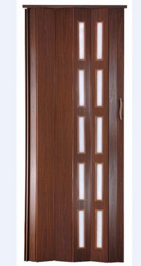 Standom Falttür Schiebetür Mahagoni Fenster H. 201 cm für Türbreite bis 80 cm st5 (1 Karton, 1-St., 1 Set), teils vormontiert