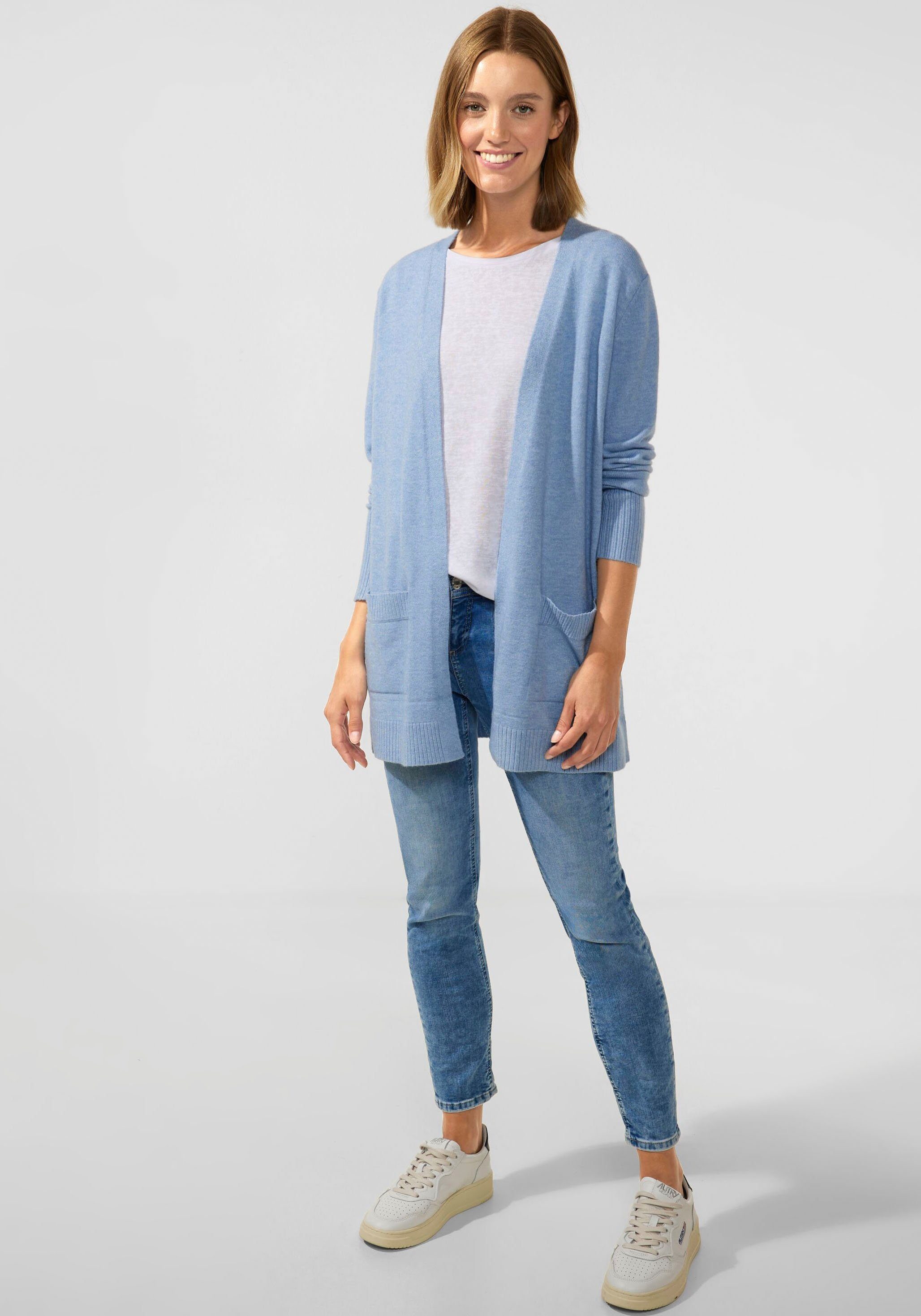 STREET ONE Unifarbe blue in feather Cardigan