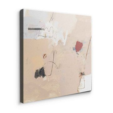 DOTCOMCANVAS® Leinwandbild Hiking, Leinwandbild weiß beige moderne abstrakte Kunst Druck Wandbild