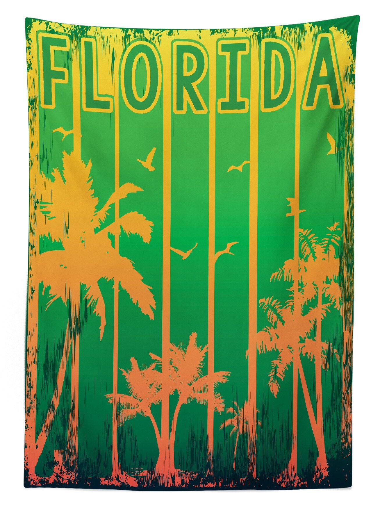 Abakuhaus Tischdecke Farbfest Waschbar Klare Außen den Farben, Für Bäume Grün geeignet Florida Bereich Alt Strand
