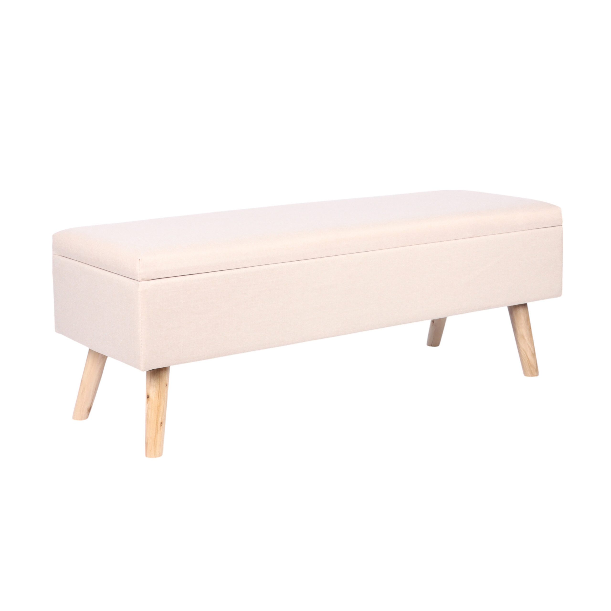 relaxdays Сундукиbank Sitzbank mit Stauraum Leinenoptik, Beige