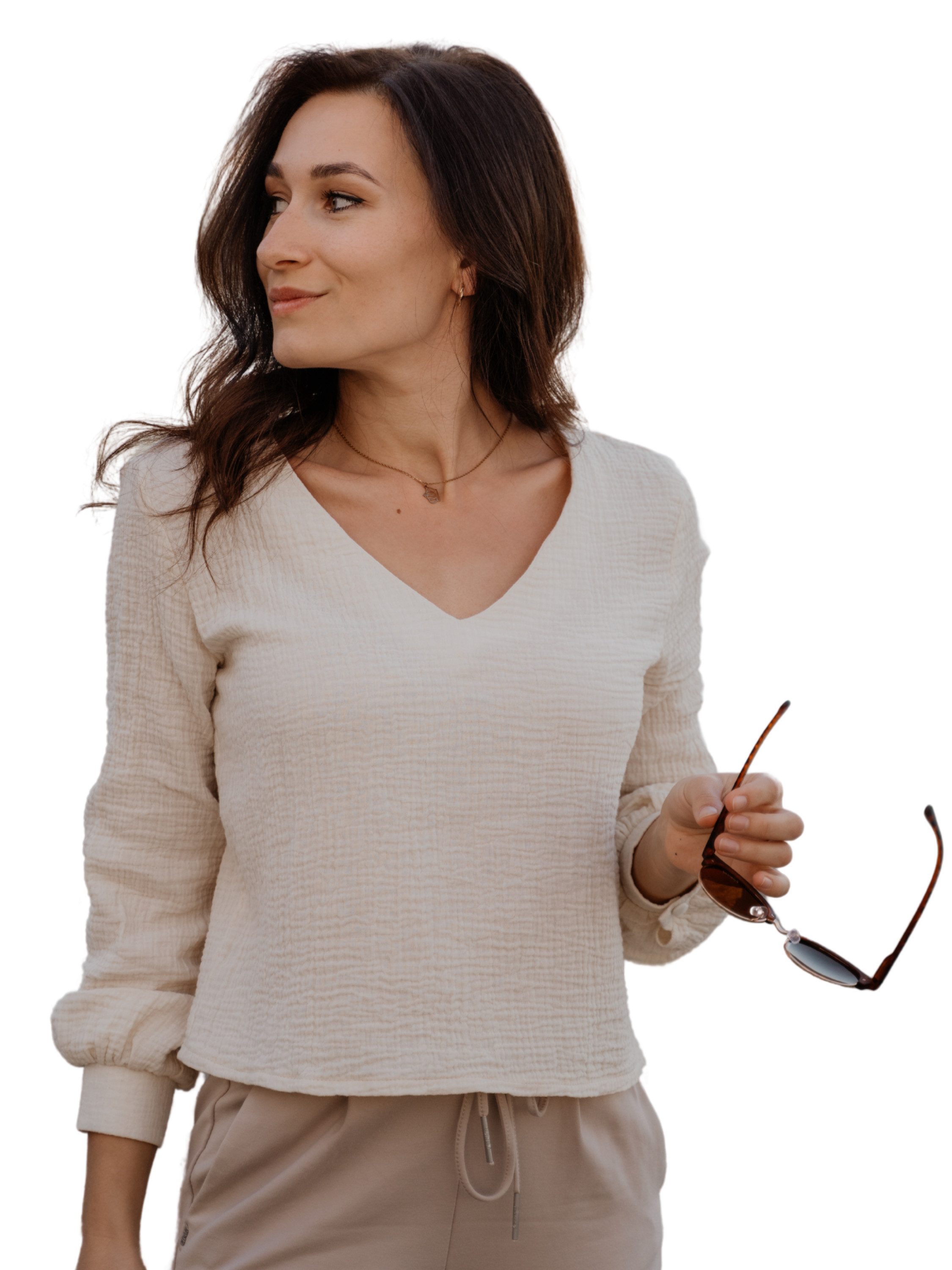 hutch&putch Schlupfbluse Musselin Bluse (kurz) mit günstig online kaufen