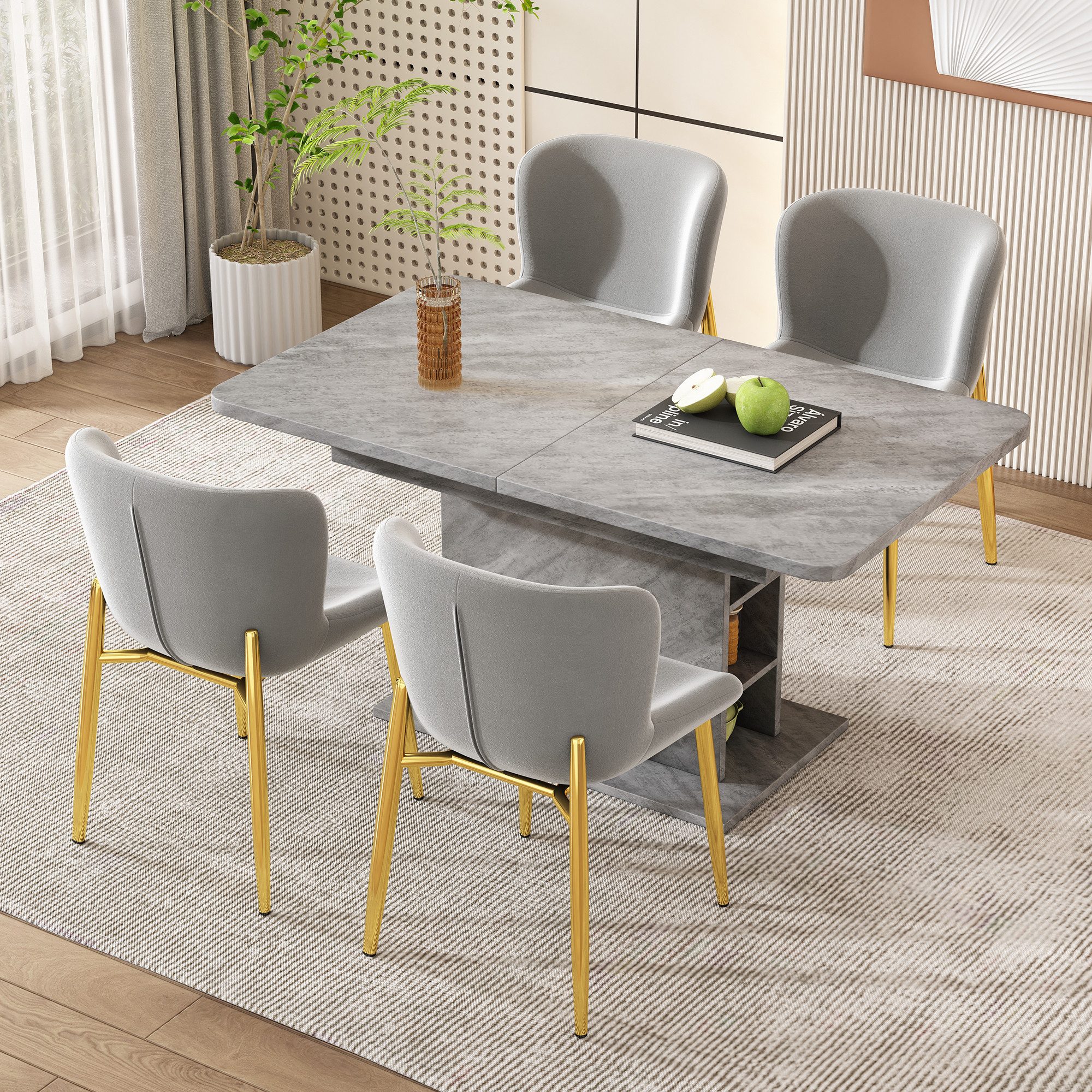 IDEASY Essgruppe Esszimmer-Set mit erweiterbarem Esstisch günstig online kaufen