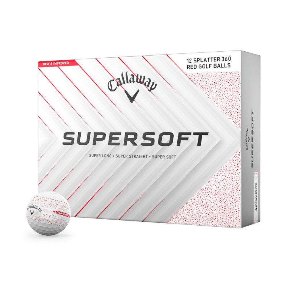 Callaway Golfball Callaway Golfball Supersoft 2025 Red Splatter 1 Dutzend