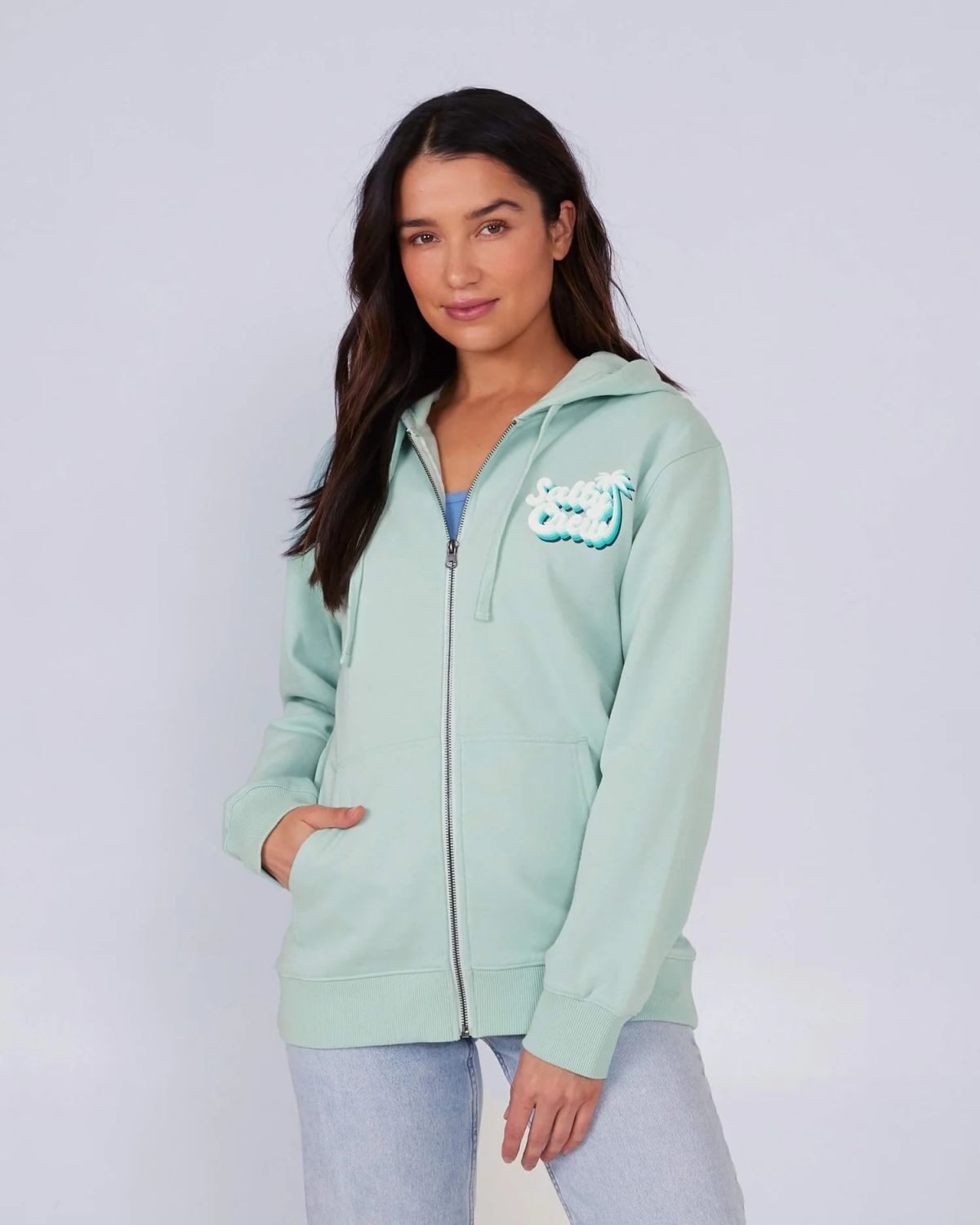 Salty Crew Hoodie Salty Crew Seventies Zip Hoody Jade