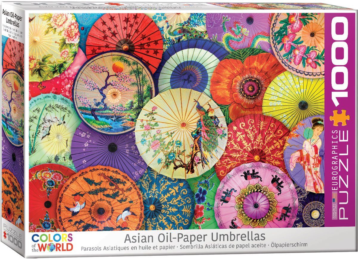 empireposter Puzzle Asiatische Papierschirme - 1000 Teile Puzzle Format 68x48 cm., 1000 Puzzleteile