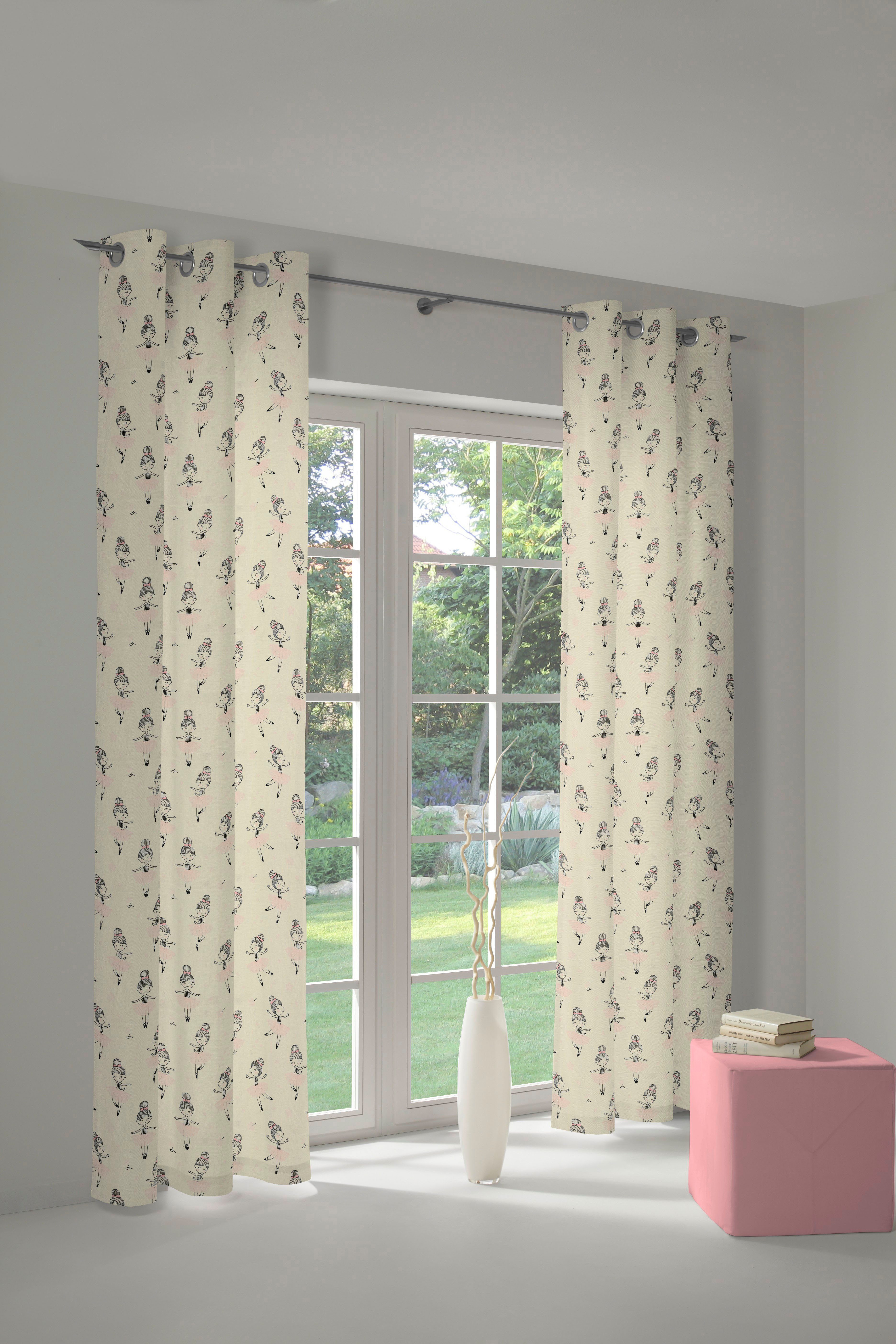 Adam Vorhang Ballerina (1 St), Ösen, blickdicht, Jacquard, aus 100% Bio-Baumwolle