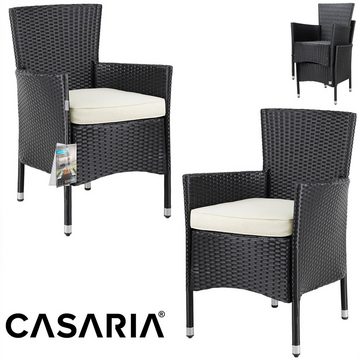 Casaria Sitzgruppe, (17-tlg), Polyrattan WPC Esstisch Eckbank Gartenstühle 15cm Kissen 7cm Auflagen