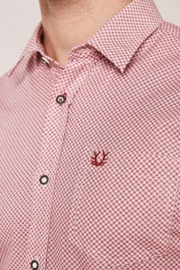 KRÜGER BUAM Trachtenhemd Herrenhemd 'Igor' mit Muster 911765, Rot