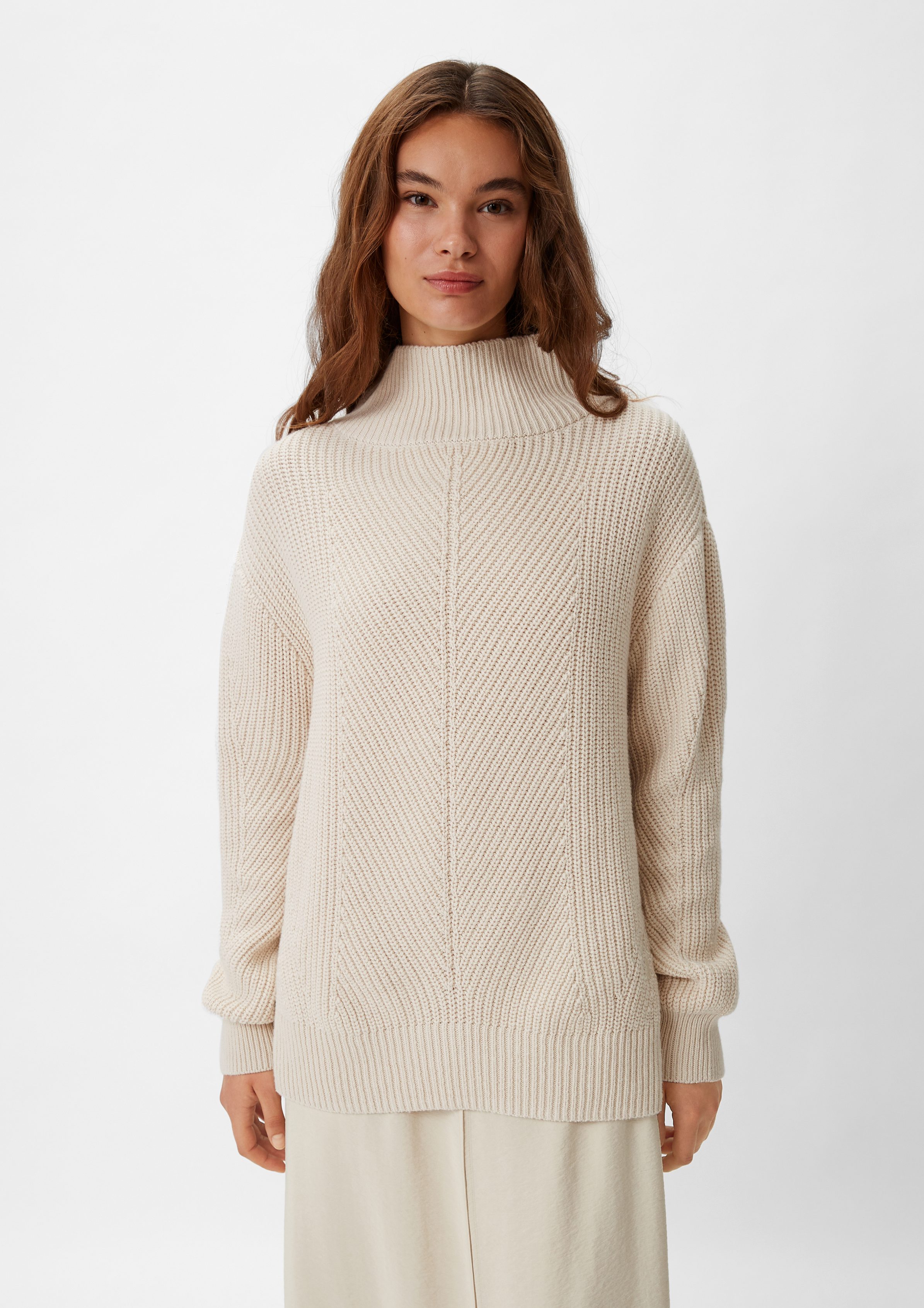 Langarmshirt Strickpullover mit Turtleneck