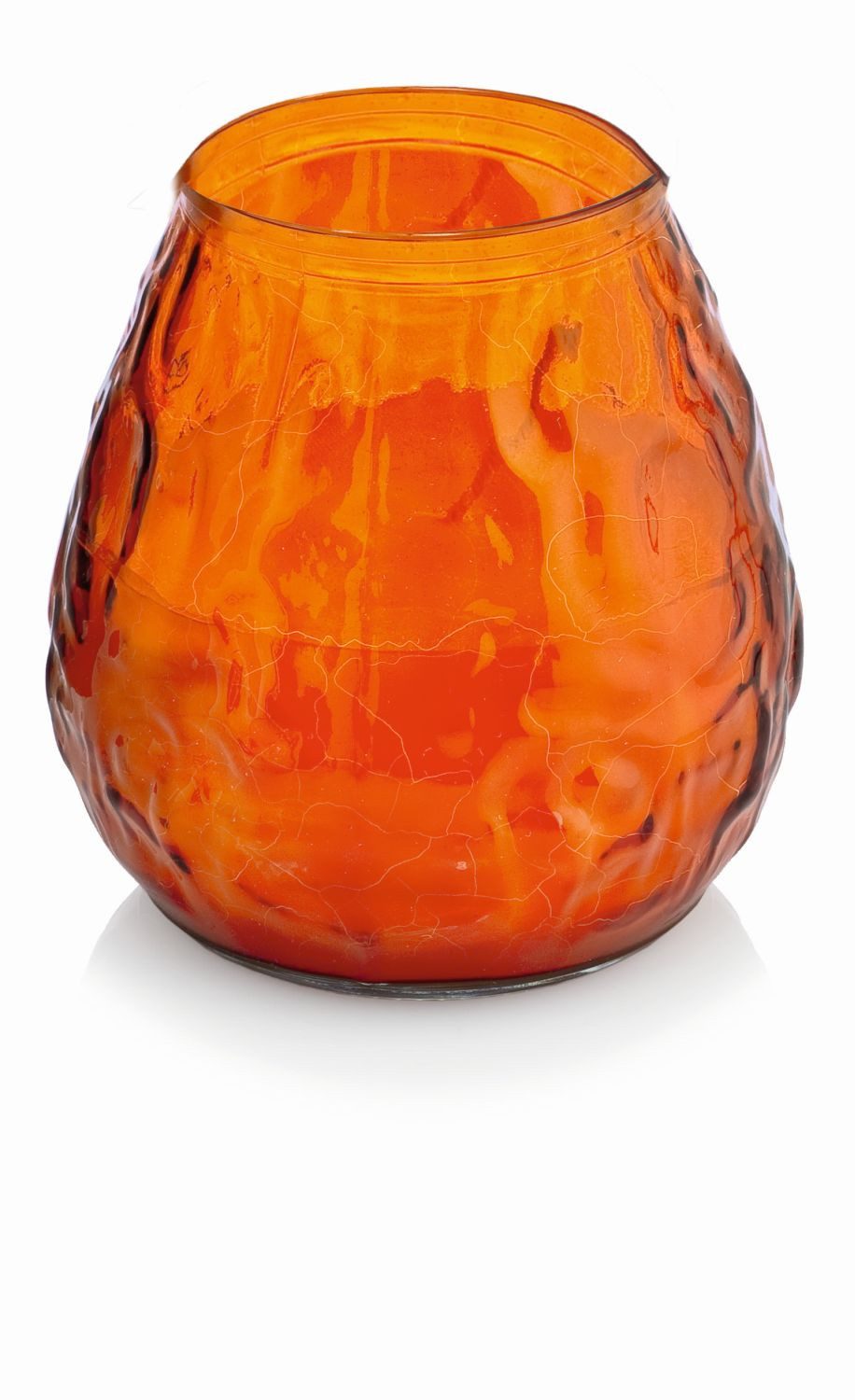 INNA-Glas Windlicht MAYELA mit Wachs gefüllt, Mandarine, 10,5 cm, Ø10 cm, 48h