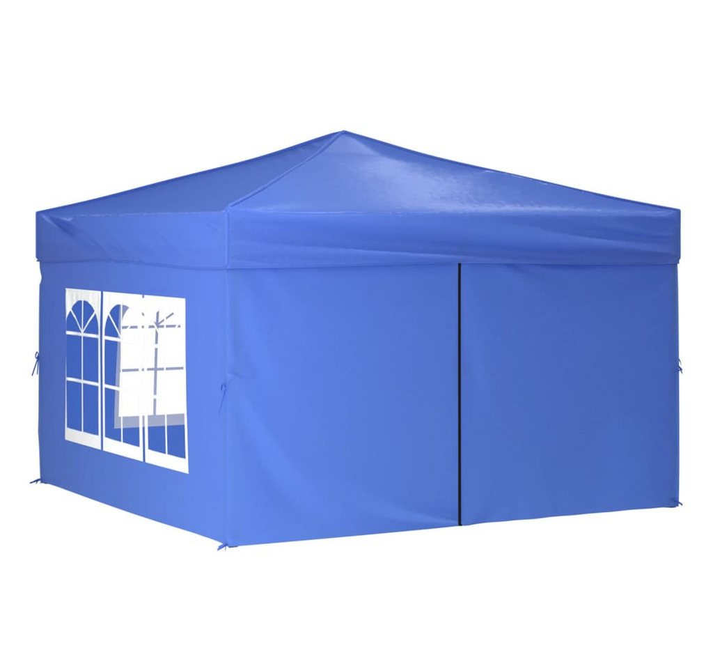Thumbnail - vidaXL Pavillon Partyzelt Faltbar mit Seitenwänden Blau 3x3 m Faltpavillon Pavillon Ga
