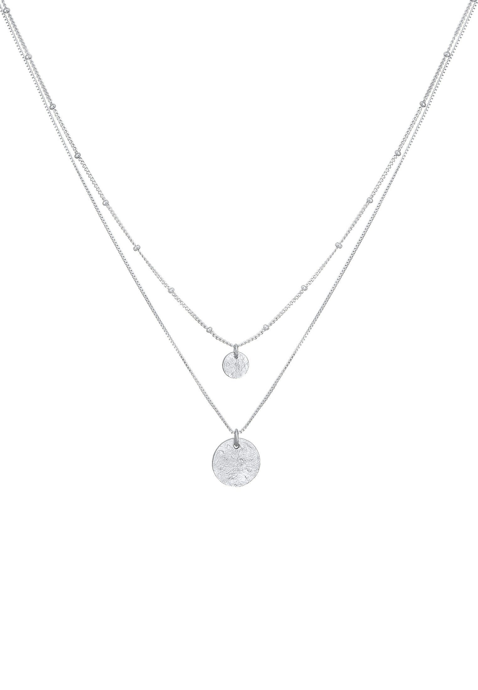 Elli Ketten-Set Basic Layer Kugelkette Plättchen 925 Silber, Plättchen günstig online kaufen