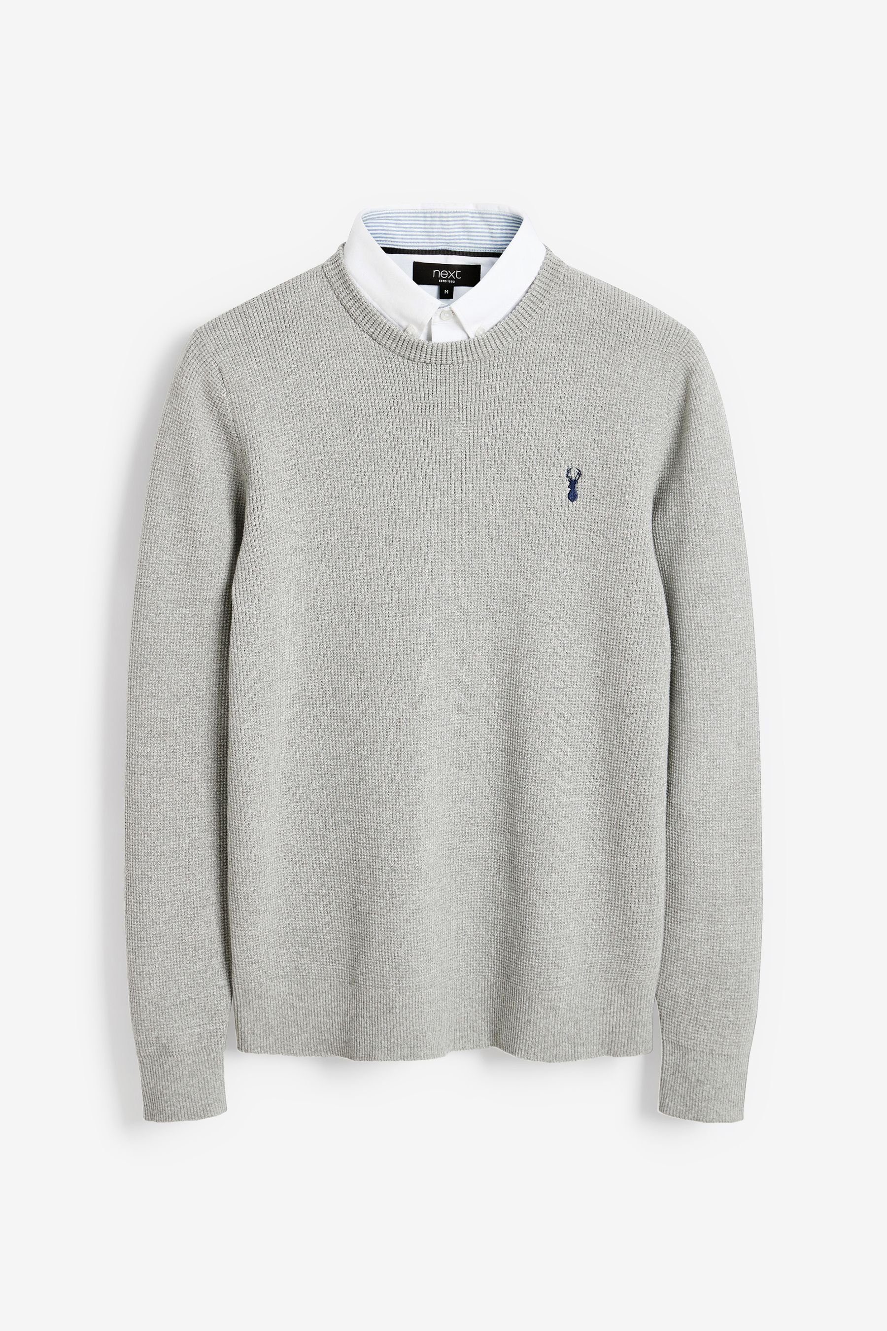 Next 2-in-1-Pullover Oxford-Pullover mit angedeutetem Hemd günstig online kaufen