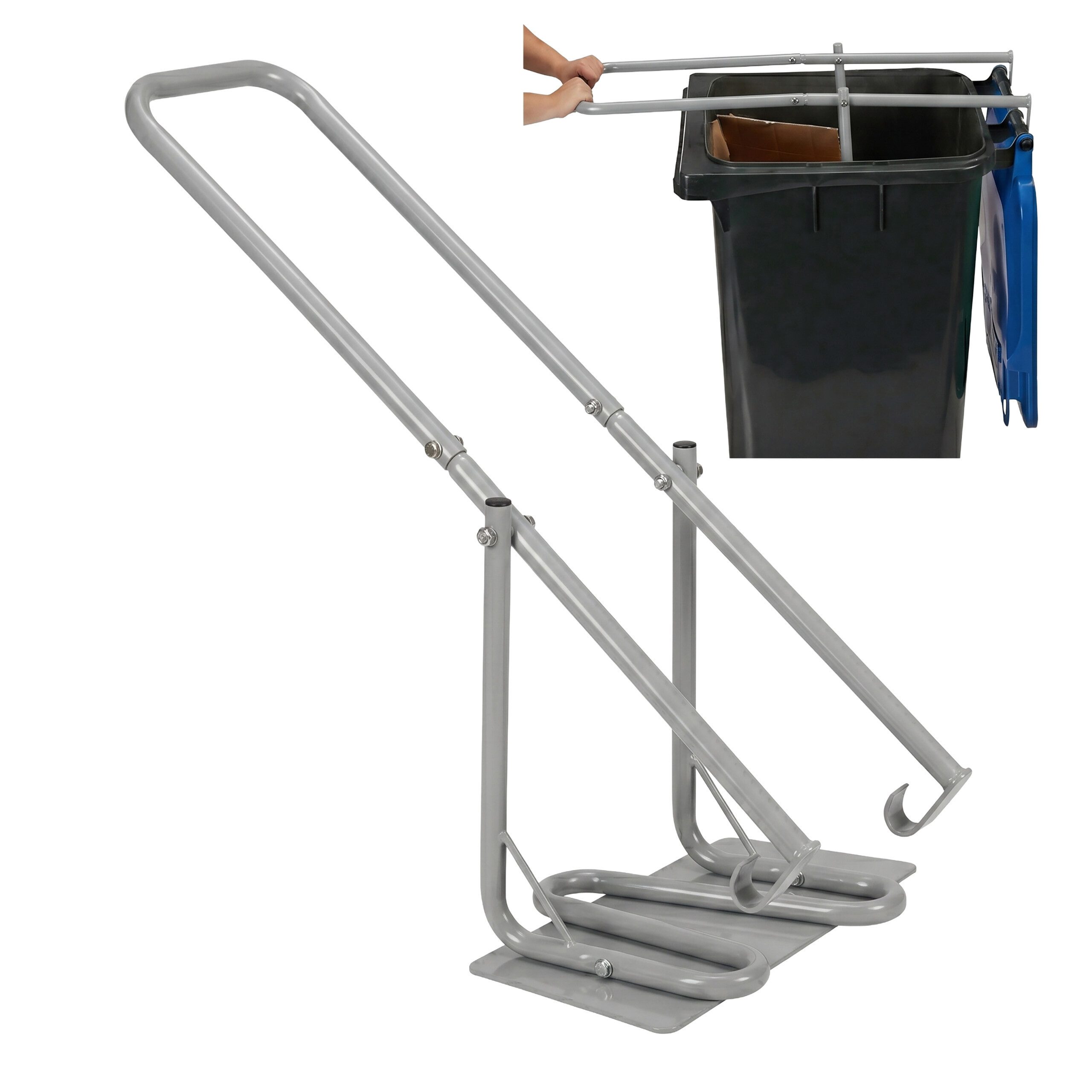 relaxdays Hausmüllpresse Müllpresse für die Mülltonne, grau