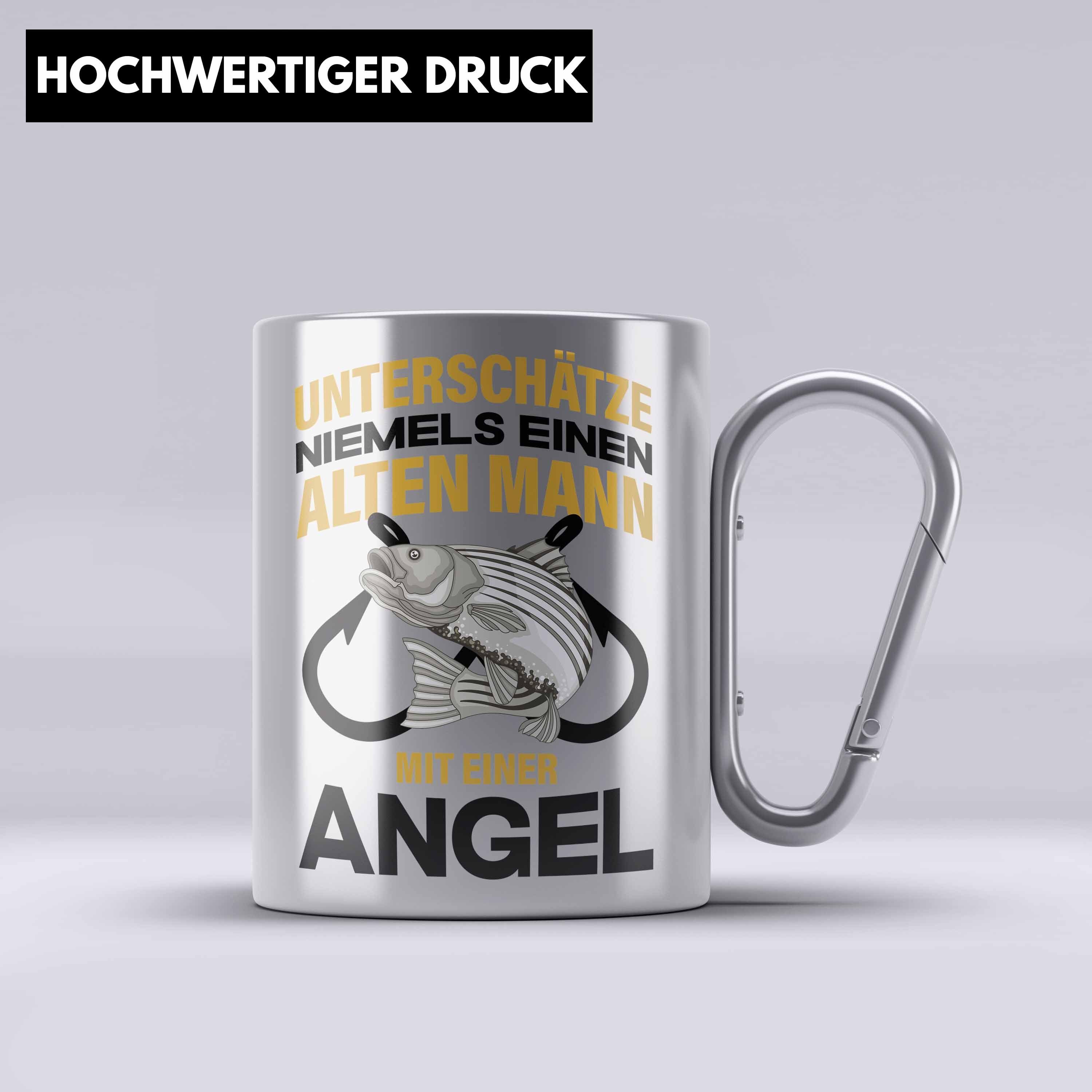 Trendation Thermotasse Angler Edelstahl Tasse Geschenk Männer Sprüche Lustig für Fischer Gesc