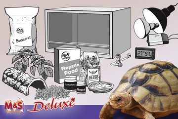 M&S Reptilien Terrarium Komplettset DELUXE: Für Landschildkröten (120 cm Länge)