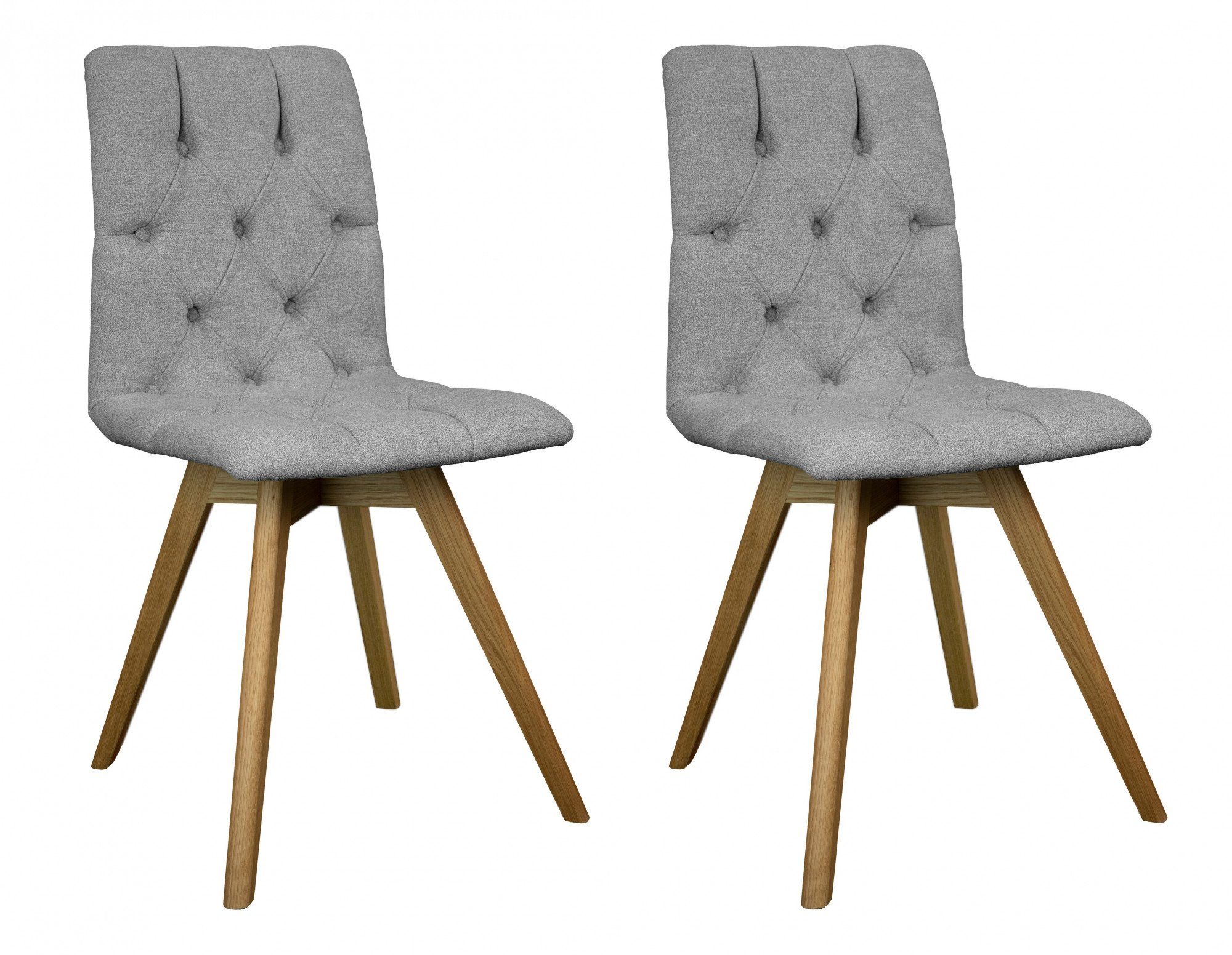 OTTO home Esszimmerstuhl Rania (Set, 2 St), Massivholzgestell, mit Knopfheftung