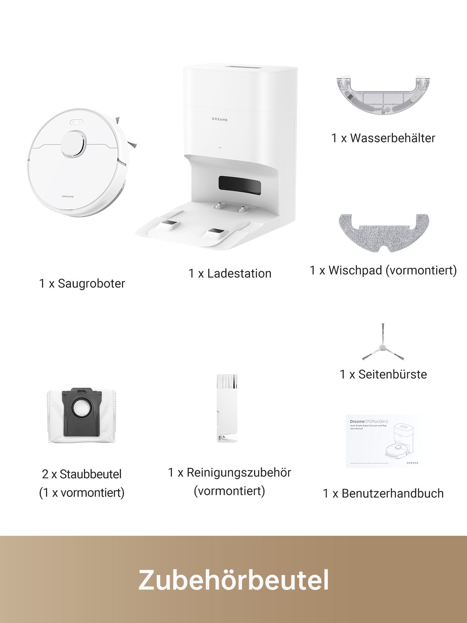 Dreame Saugroboter mit Wischfunktion Dreame D10 Plus Gen 2, 1000 W