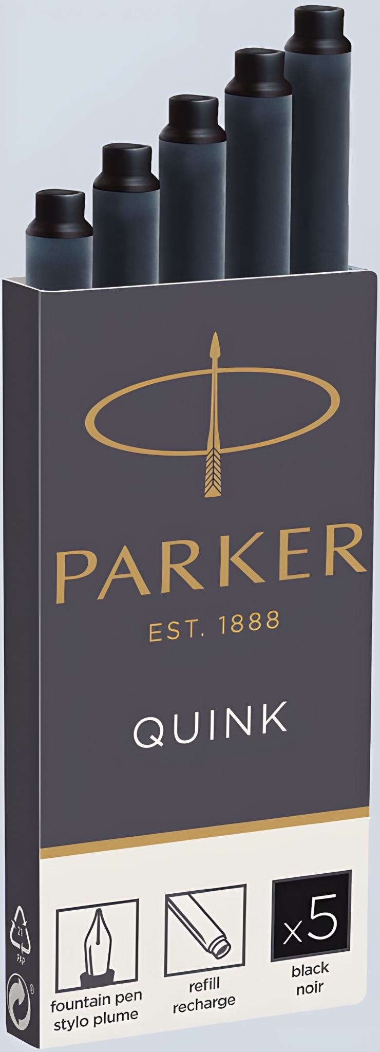 Parker Tintenroller PARKER -5 QUINK Schwarz (5) - 1er Blister