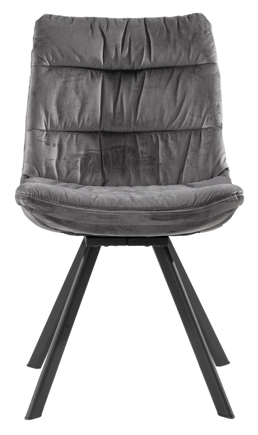 Home4You Polsterstuhl, 2er Set, Grau, Samt, günstig online kaufen
