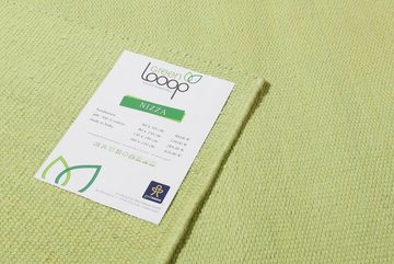 Teppich Nizza, Green Looop, rechteckig, Höhe: 5 mm, Baumwollteppich, einfarbig, pflegeleicht, Wohn-Schlafzimmer, 2x2,9 m
