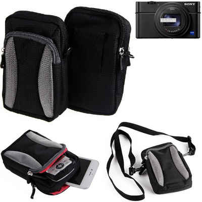 K-S-Trade Kameratasche für Sony Cyber-shot DSC-RX100 VII, Fototasche Gürtel-Tasche Holster Umhänge Tasche Kameratasche