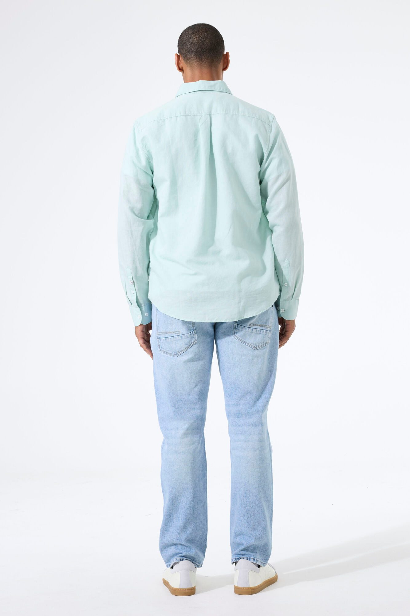 Garcia Langarmhemd Garcia Herren Leinenmix-Hemd - surf mint (1-tlg)