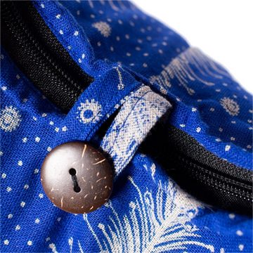 PANASIAM Windeltasche Schulterbeutel im Pfau Design als Umhängetasche aus reiner Baumwolle, Schultertasche mit Innentasche Stofftasche Crossbody Handtasche