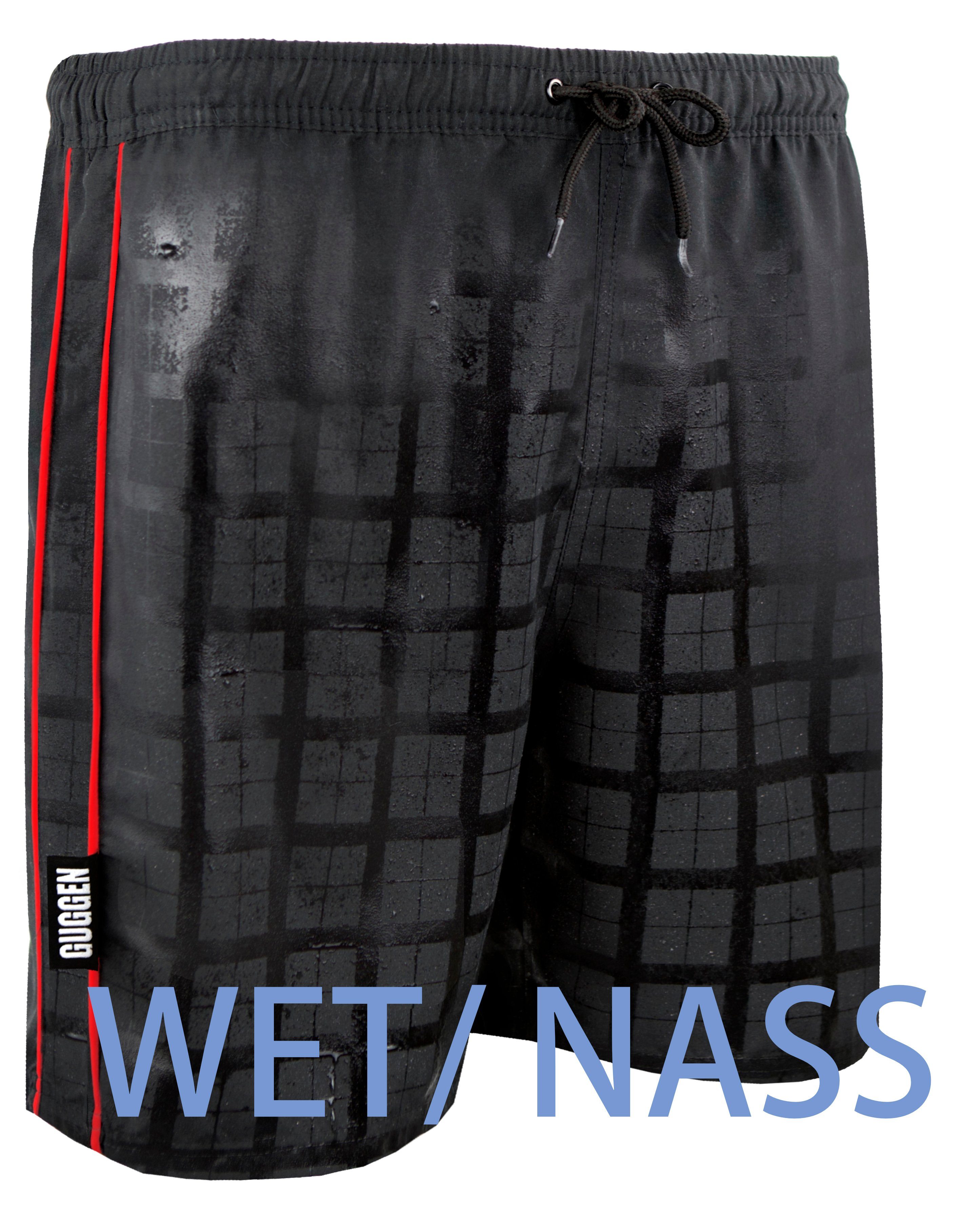 GUGGEN Mountain Badeshorts Herren Badehose BADESHORTS WECHSELT MUSTER BEI N günstig online kaufen