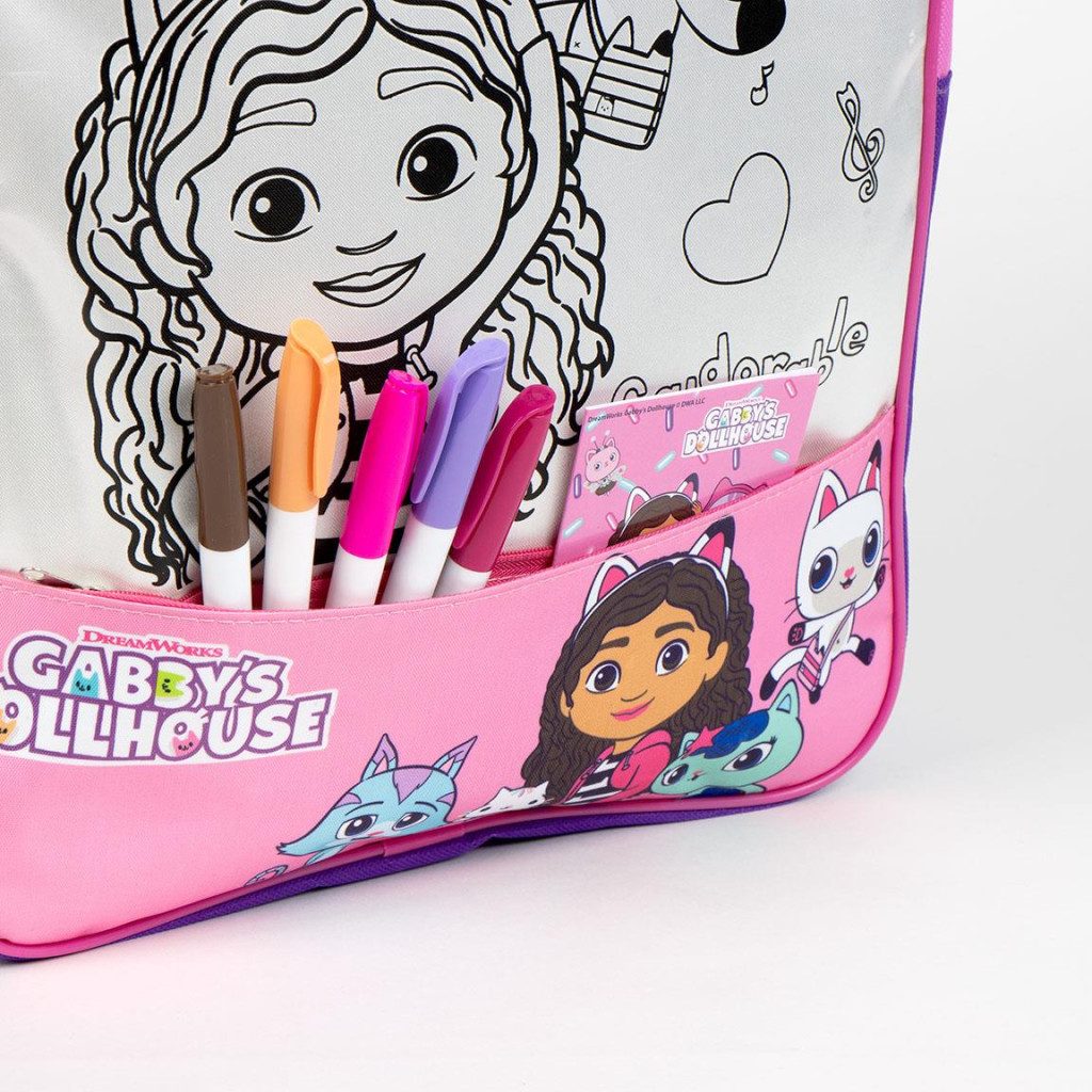 Gabby's Dollhouse Kinderrucksack Gabby’s Dollhouse Rucksack 38cm Färbbar Tasche Set (1-tlg)
