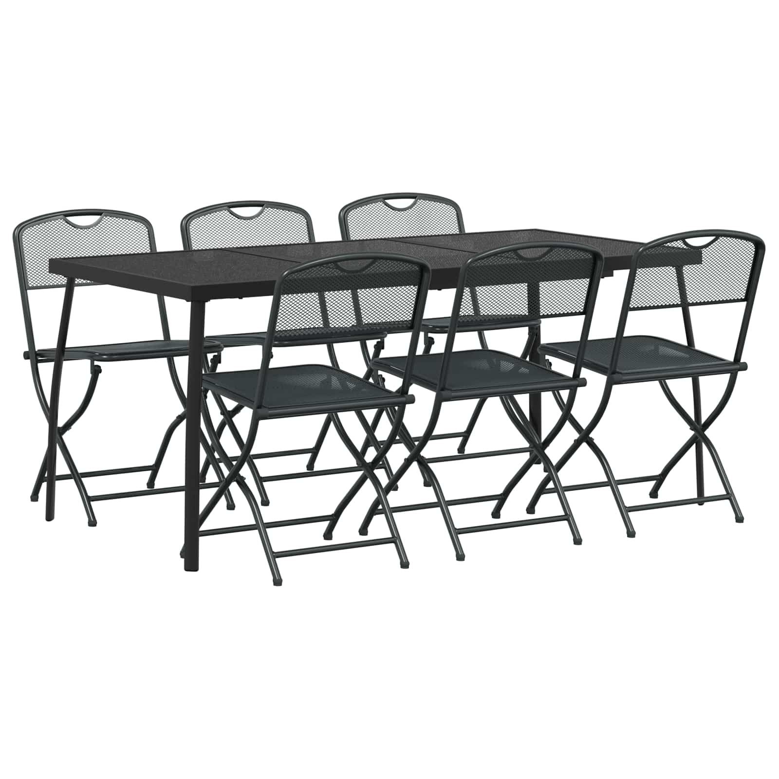 Gartenlounge-Set Gartenmöbel Set 7 pcs Anthrazit Eisen und Stahl