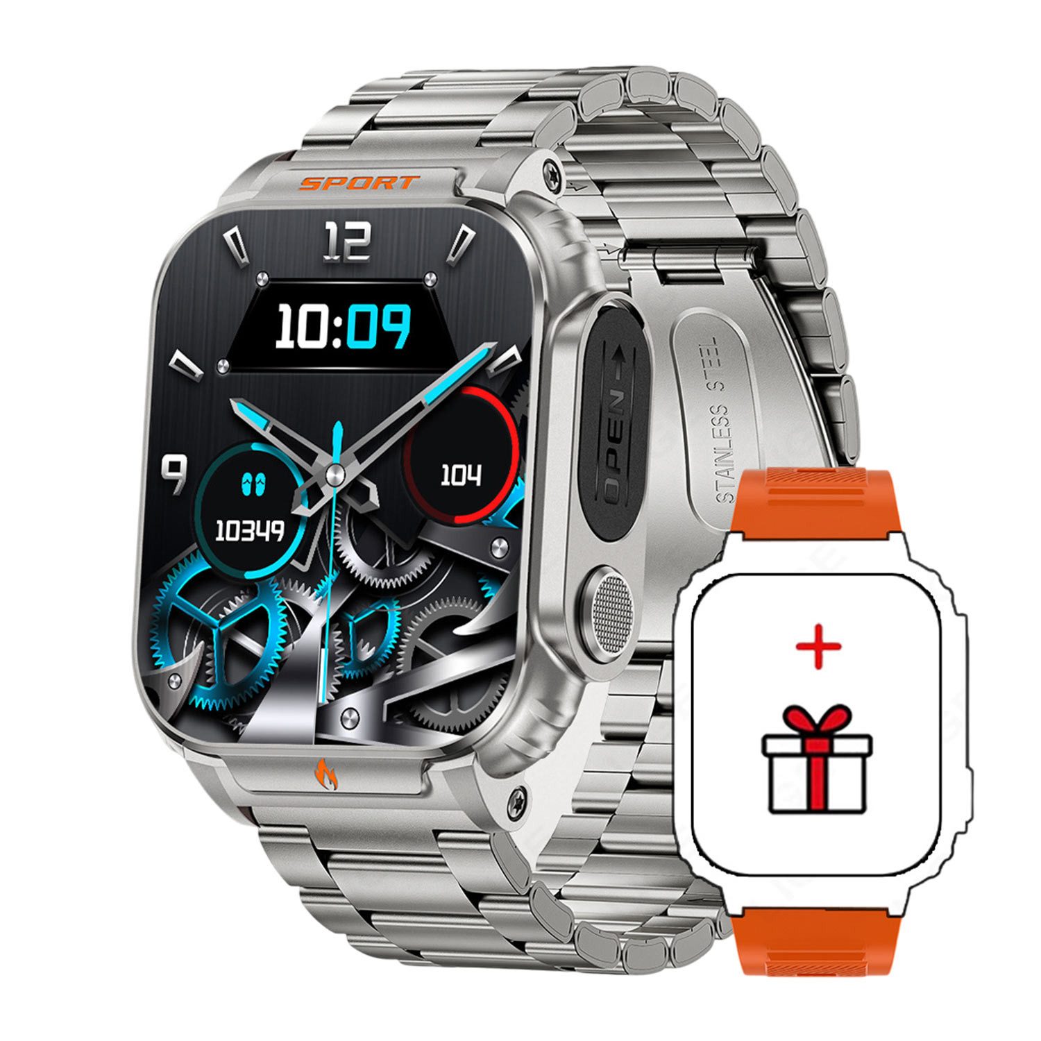 Refttenw 2-in-1 Feuerzeug,Smartwatch,Sport-Smartwatch,Armbanduhr,500mAh Smartwatch